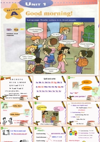 六年级英语上册 Unit 1 Good morning!课件 鲁教版