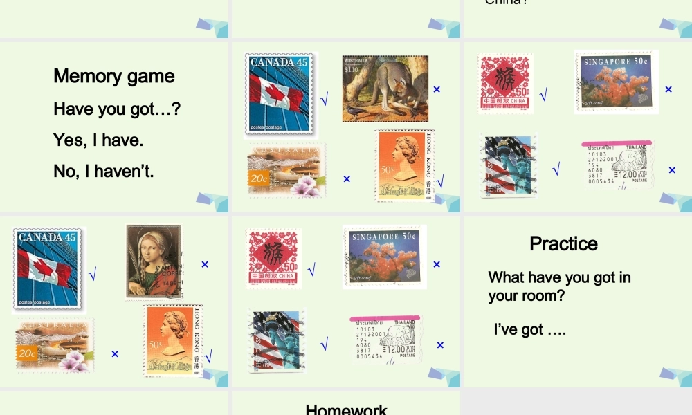 六年级英语上册 Unit 1 Have you got any stamps from China课件1 外研版（一起）-外研版小学六年级上册英语课件