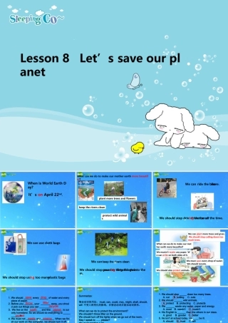 六年级英语下册 Lesson 8   Let’s save our planet 人教新目标版