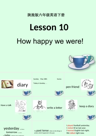 六年级英语下册 Lesson 10 How happy we were课件 陕旅版