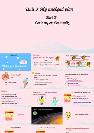 六年级英语上册 Unit 3 My weekend plan Part B 第3课时上课课件+素材 人教PEP版