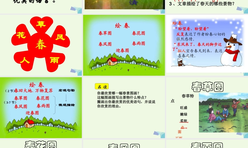 六年级语文上册 第13课 春课件1 鲁教版-鲁教版小学六年级上册语文课件