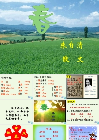六年级语文上册 第13课 春课件1 鲁教版-鲁教版小学六年级上册语文课件