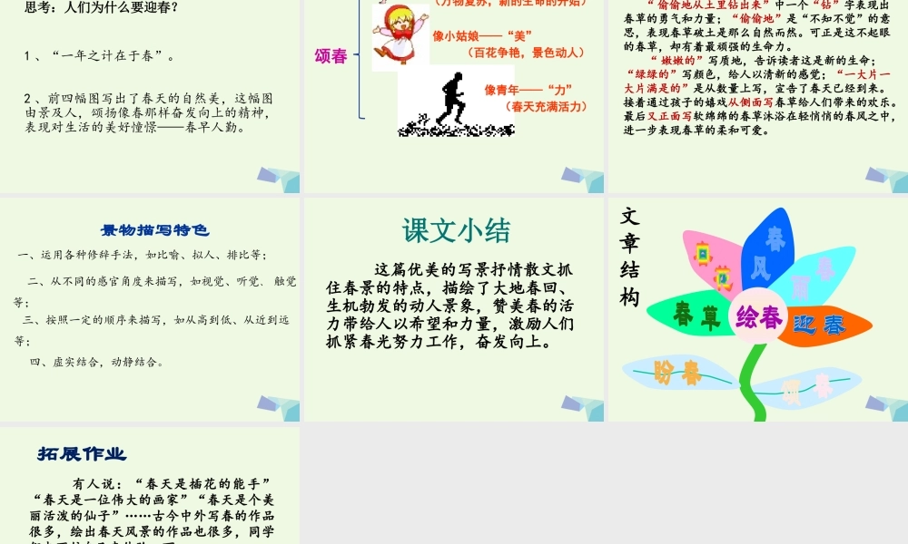 六年级语文上册 第13课 春课件2 鲁教版-鲁教版小学六年级上册语文课件