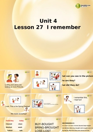 六年级英语下册 Lesson27 I remember课件（2） 冀教版