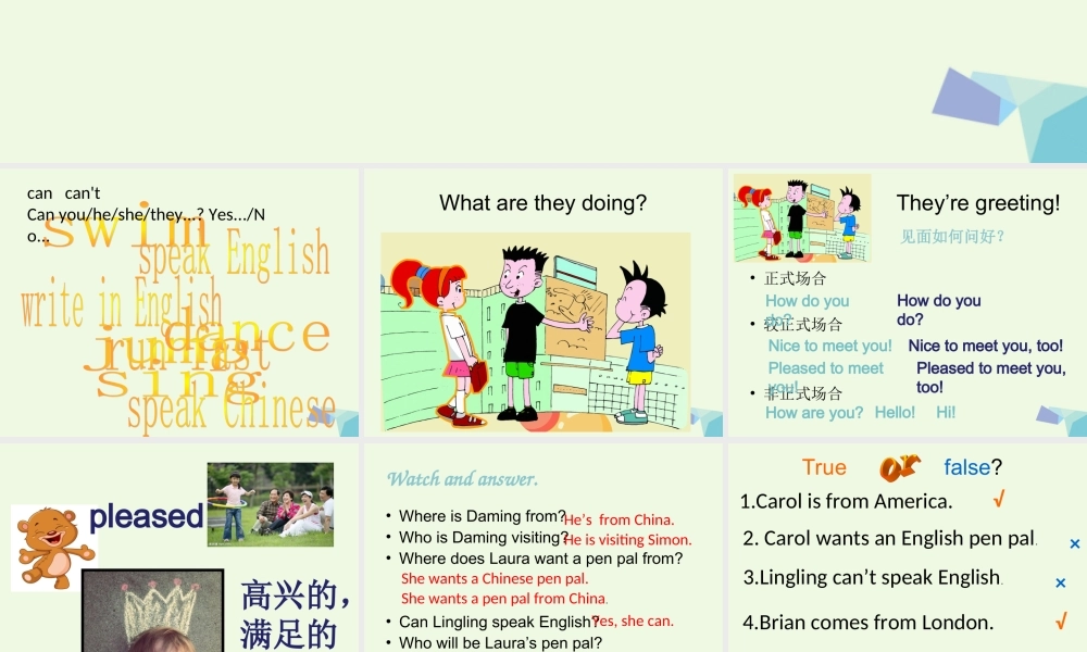 六年级英语上册 Unit 1 Unit 1 Can I write to her课件 外研版（一起）-外研版小学六年级上册英语课件