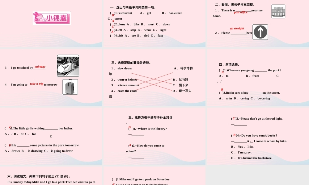 六年级英语上册 Unit 3 My weekend plan Recycle 1作业课件 人教PEP版-人教PEP小学六年级上册英语课件