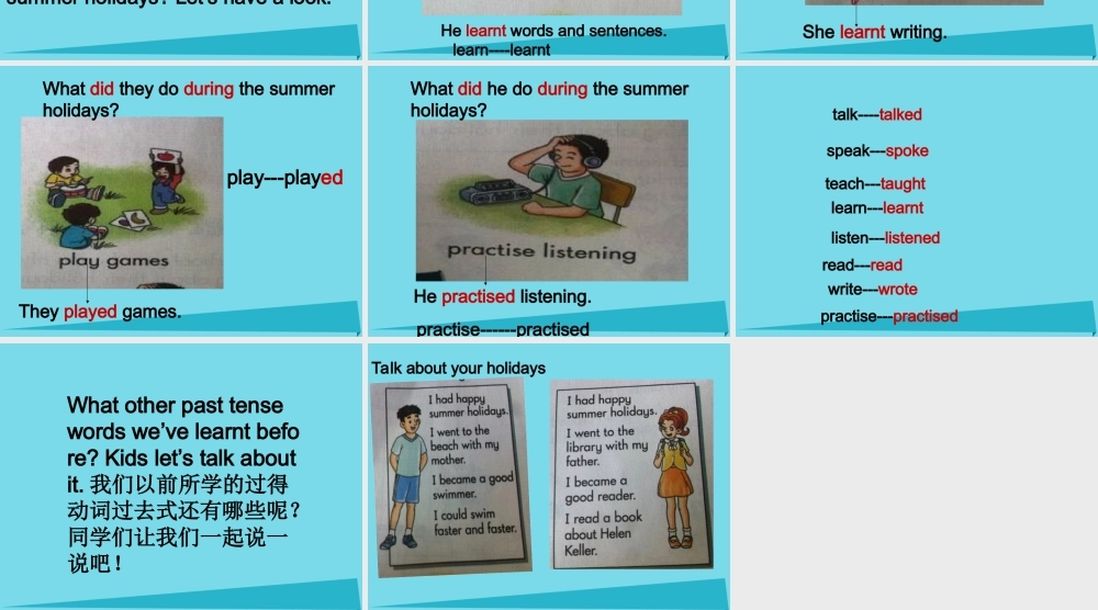 六年级英语上册 Unit 1 What did you do during the holidays课件1 湘少版-湘少版小学六年级上册英语课件