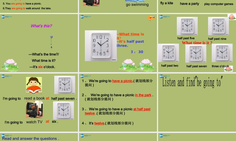 六年级英语下册 Module 2 Unit 1 We’re going to have a picnic课件3 外研版（一起）
