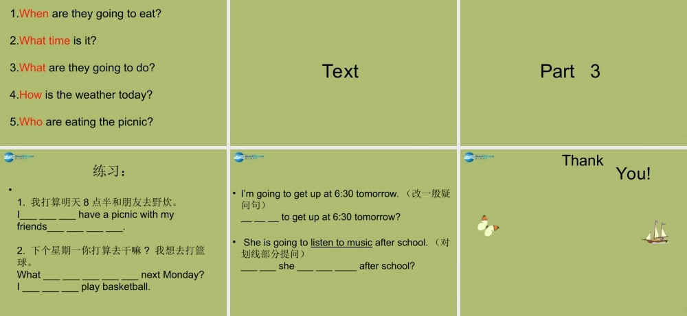 六年级英语下册 Module 2 Unit 1 We’re going to have a picnic课件3 外研版（一起）