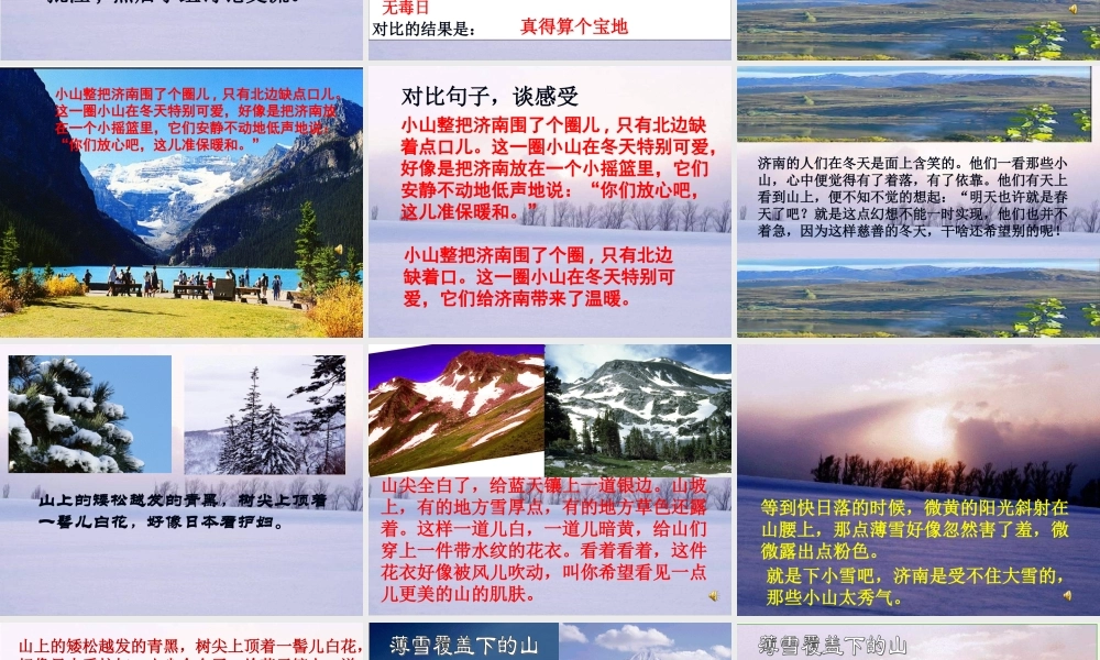 六年级语文上册 第14课 济南的冬天课件3 鲁教版-鲁教版小学六年级上册语文课件