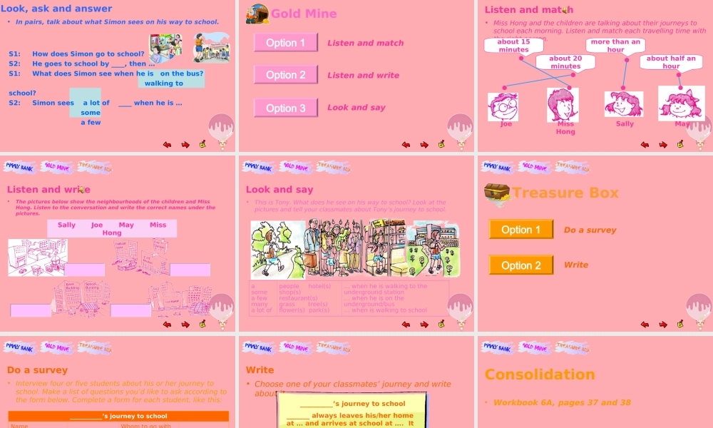 六年级英语上册 Unit 6 Going to school课件2 牛津上海版（一起）-牛津上海版小学六年级上册英语课件