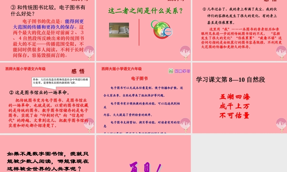 六年级语文上册 第14课 数字图书馆课件1 西师大版-西师大版小学六年级上册语文课件