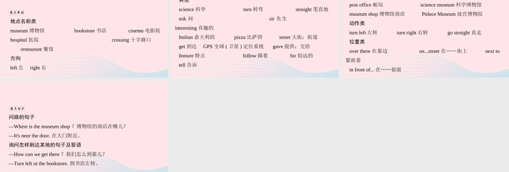 六年级英语上册 Unit 1 How can I get there单元重点归纳作业课件 人教PEP版-人教PEP小学六年级上册英语课件