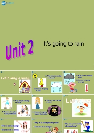 六年级英语下册 Module 2 Unit 2 It’s going to rain课件1 外研版（一起）