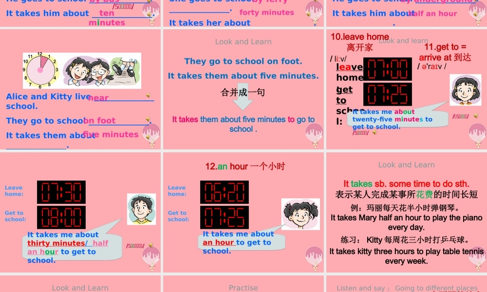 六年级英语上册 Unit 6 Going to school课件4 牛津上海版（一起）-牛津上海版小学六年级上册英语课件