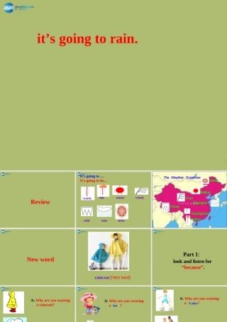 六年级英语下册 Module 2 Unit 2 It’s going to rain课件2 外研版（一起）