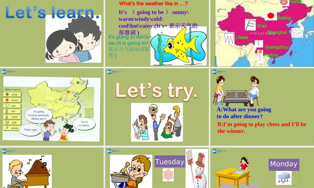 六年级英语下册 Module 2 Unit 2 It’s going to rain课件4 外研版（一起）