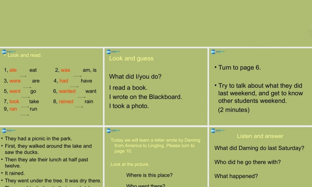 六年级英语下册 Module 3 Unit 1 I took some photos课件2 外研版（一起）