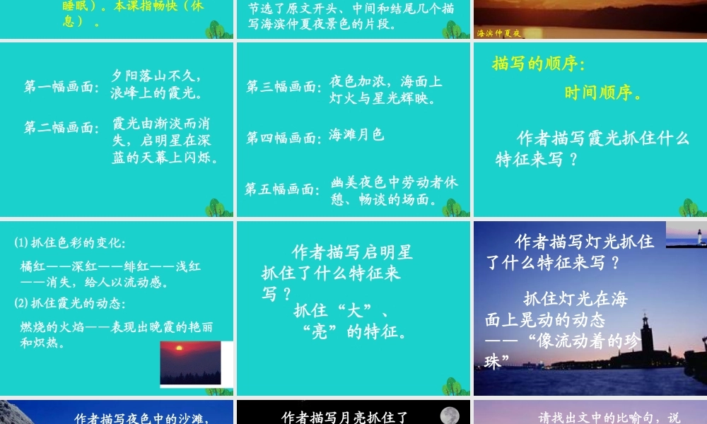 六年级语文上册 第15课 海滨仲夏夜课件1 鲁教版-鲁教版小学六年级上册语文课件