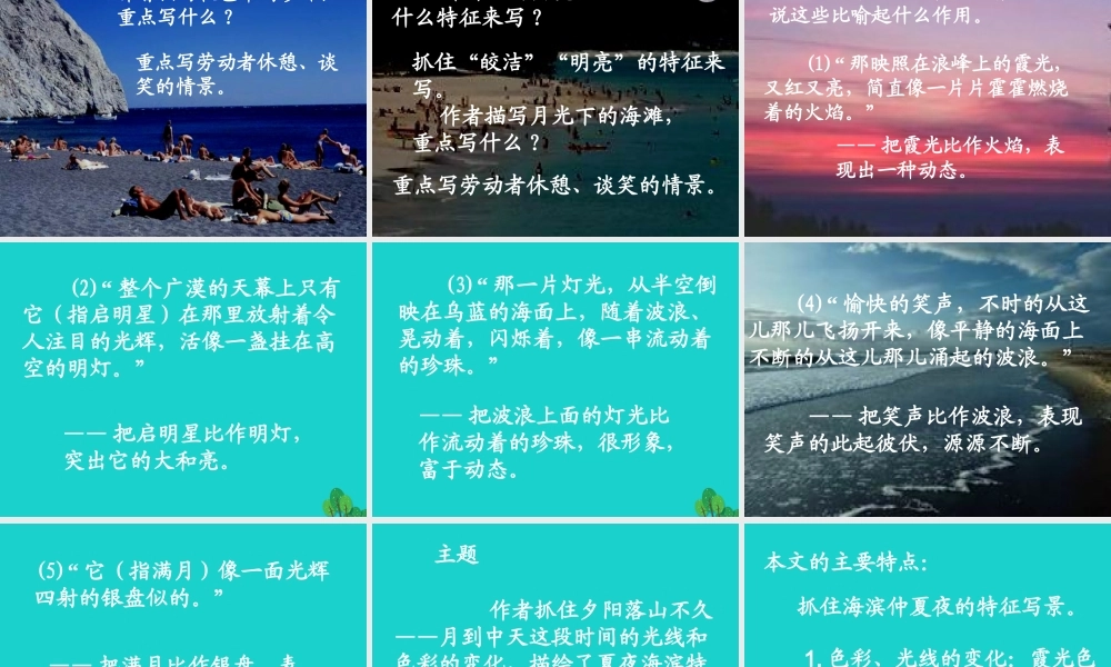 六年级语文上册 第15课 海滨仲夏夜课件1 鲁教版-鲁教版小学六年级上册语文课件