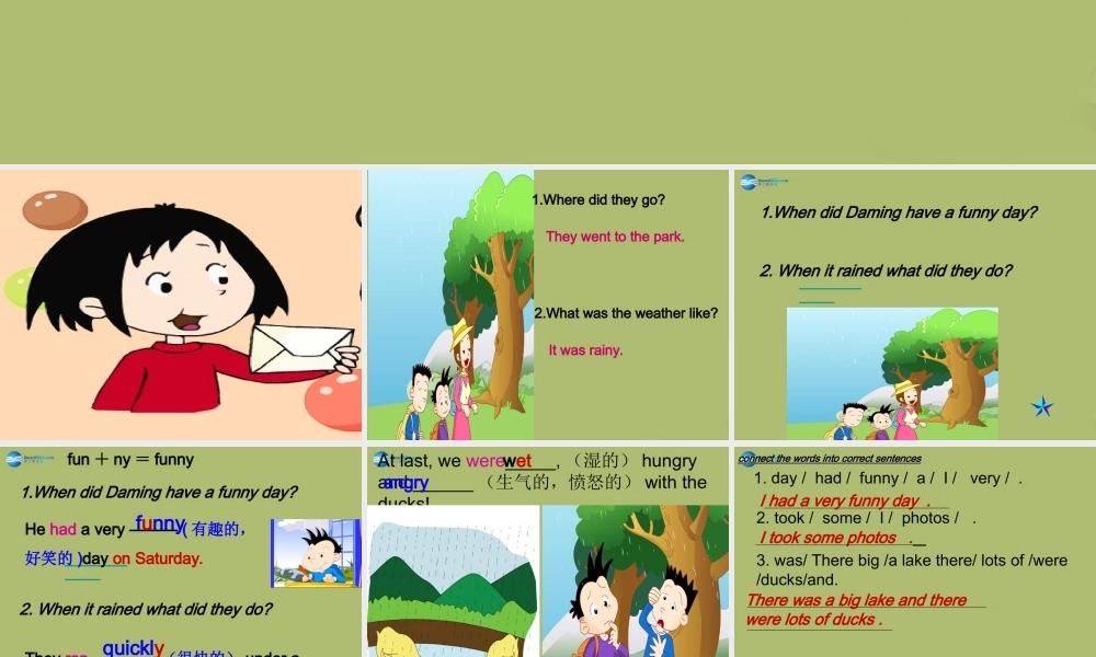 六年级英语下册 Module 3 Unit 1 I took some photos课件3 外研版（一起）