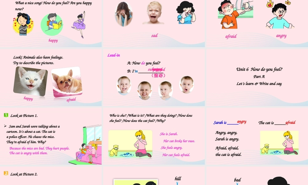 六年级英语上册 Unit 6 How do you feel Part A 第2课时上课课件+素材 人教PEP版