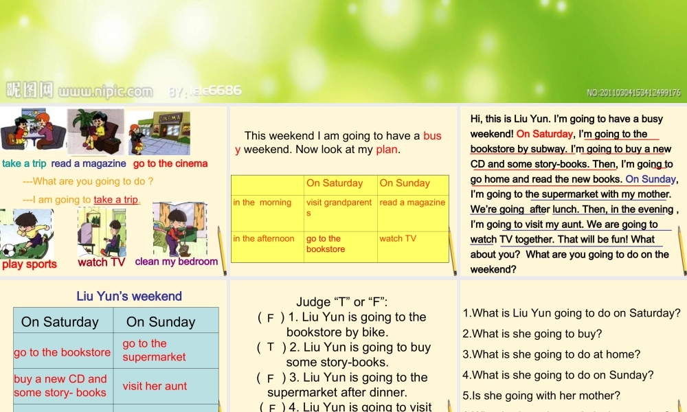 六年级英语上册 Unit 3 PartA课件 人教PEP