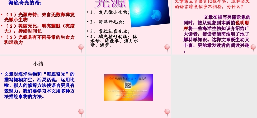 六年级语文上册 第15课《海底奇光》课件1 沪教版-沪教版小学六年级上册语文课件