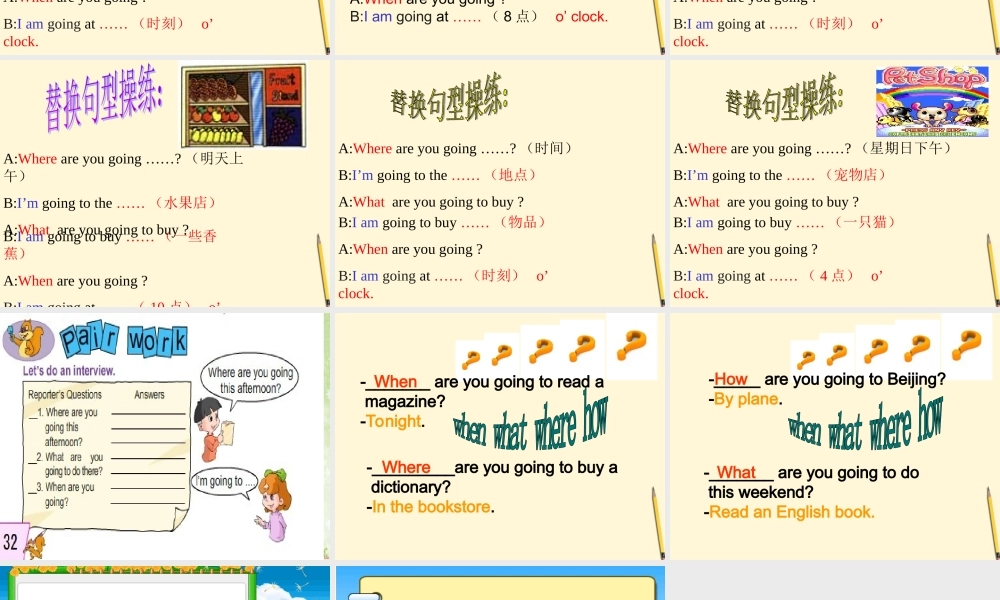 六年级英语上册 Unit 3 PartB(3)课件 人教PEP