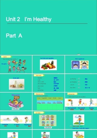 六年级英语上册 Unit 2 I'm healthy Part A课件+素材 陕旅版（三起）
