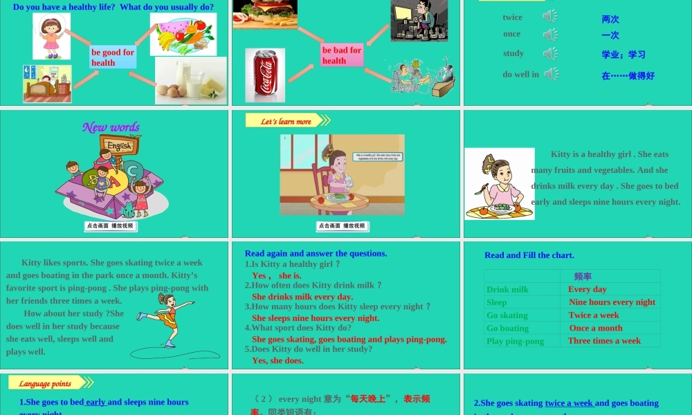 六年级英语上册 Unit 2 I'm healthy Part B课件+素材 陕旅版（三起）
