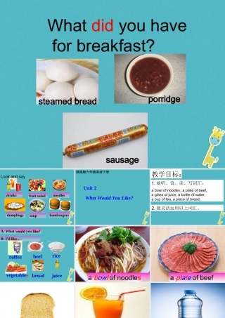 六年级英语下册 Unit 2 What Would You Like课件2 陕旅版-陕旅版小学六年级下册英语课件