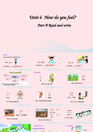 六年级英语上册 Unit 6 How do you feel Part B 第3课时备用课件+素材 人教PEP版