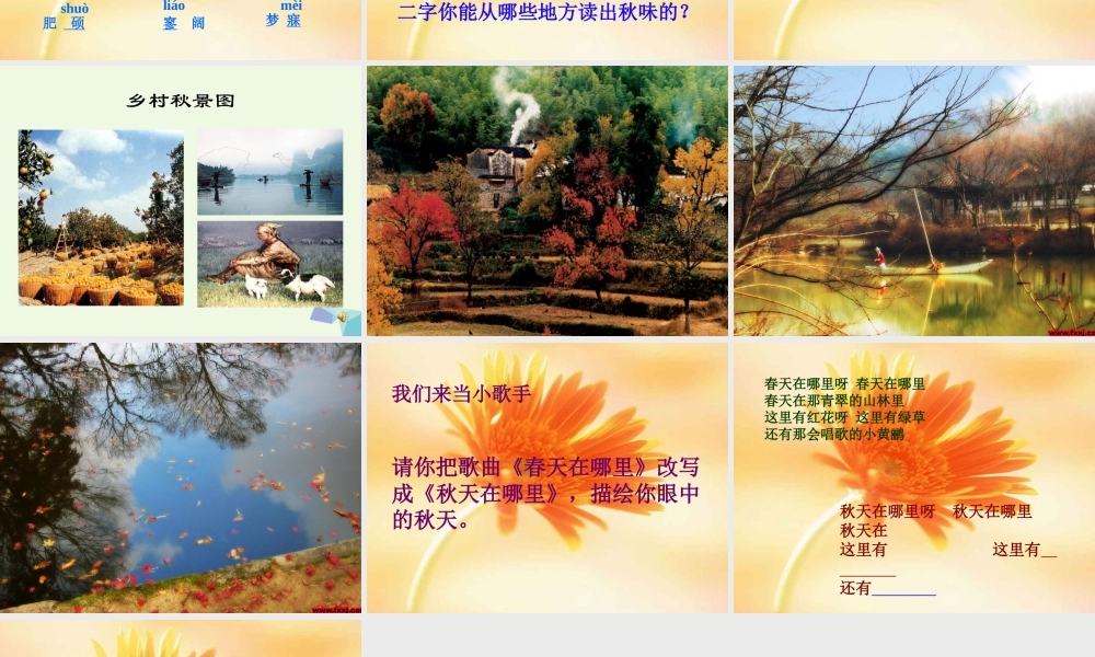 六年级语文上册 第16课 秋天课件1 鲁教版-鲁教版小学六年级上册语文课件