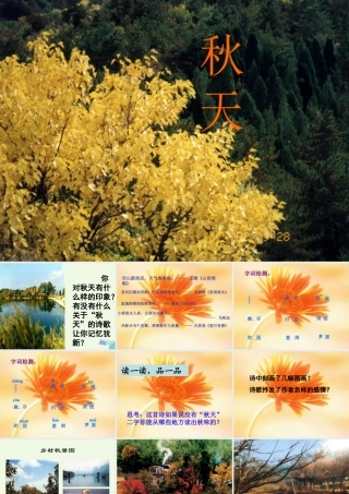 六年级语文上册 第16课 秋天课件1 鲁教版-鲁教版小学六年级上册语文课件