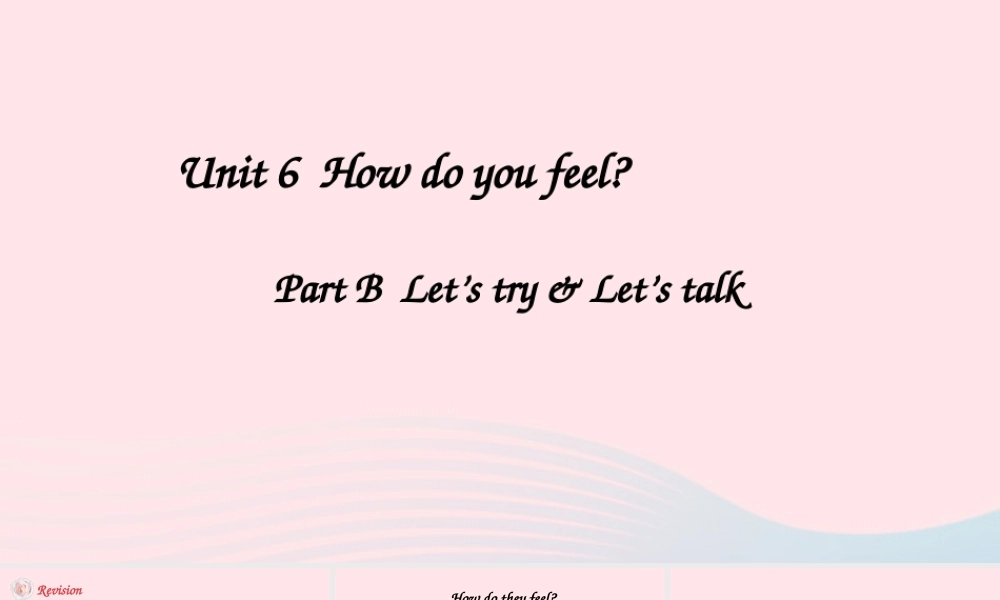 六年级英语上册 Unit 6 How do you feel Part B 第3课时上课课件+素材 人教PEP版