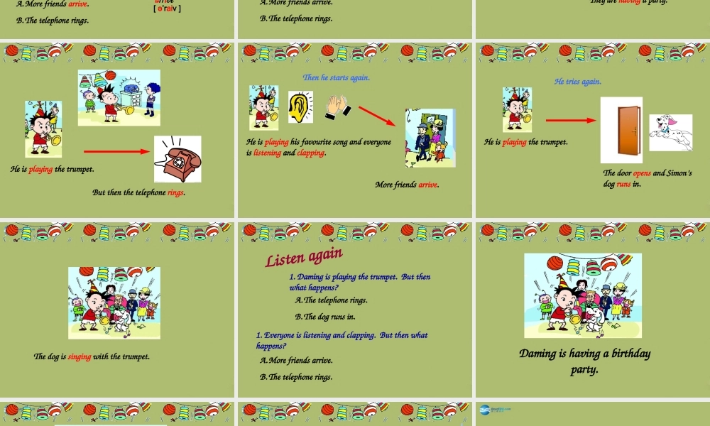 六年级英语下册 Module 5 Unit 1 He is playing but then the telephone rings课件1 外研版（一起）