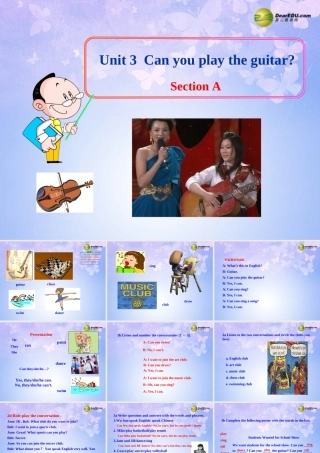 六年级英语下册 Unit 3 Can you play the guitar Section AB课件 鲁教版五四制