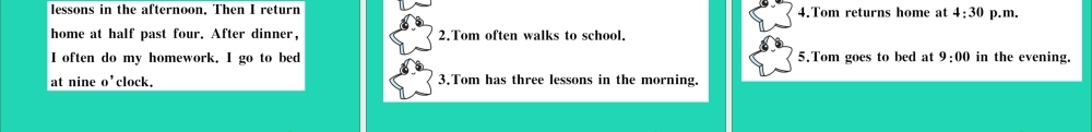 六年级英语上册 Unit 2 Katie always gets up early作业课件 湘少版-湘少版小学六年级上册英语课件