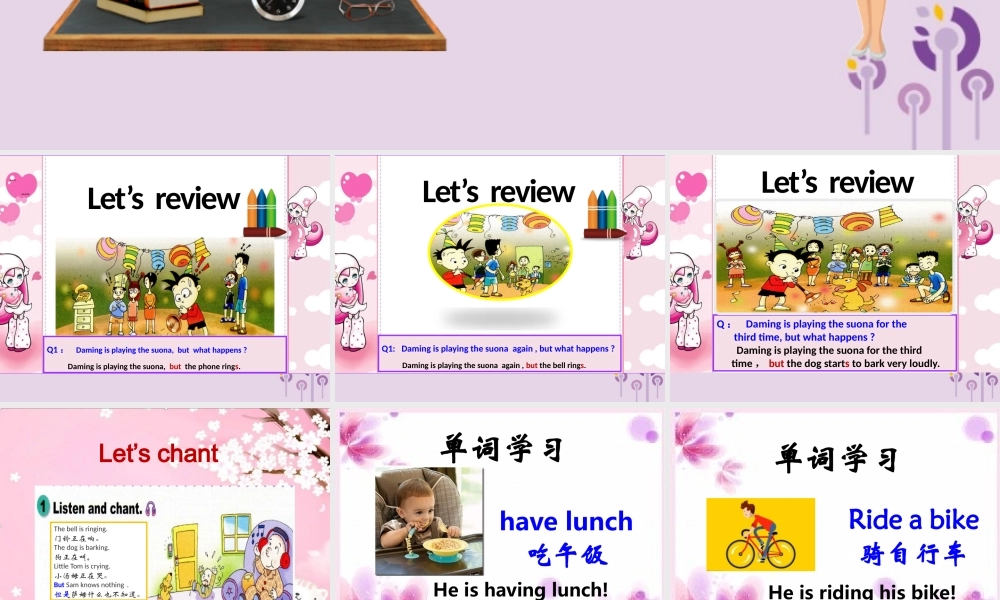 六年级英语下册 Module 5 Unit 2 He’s riding his bike，but it starts to rain课件 外研版（三起）-外研版小学六年级下册英语课件