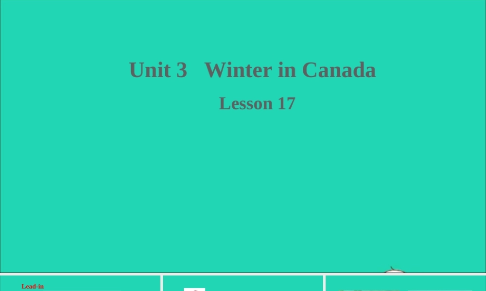 六年级英语上册 Unit 3 Winter in canada Lesson 17 I Like All Seasons课件+素材 冀教版（三起）