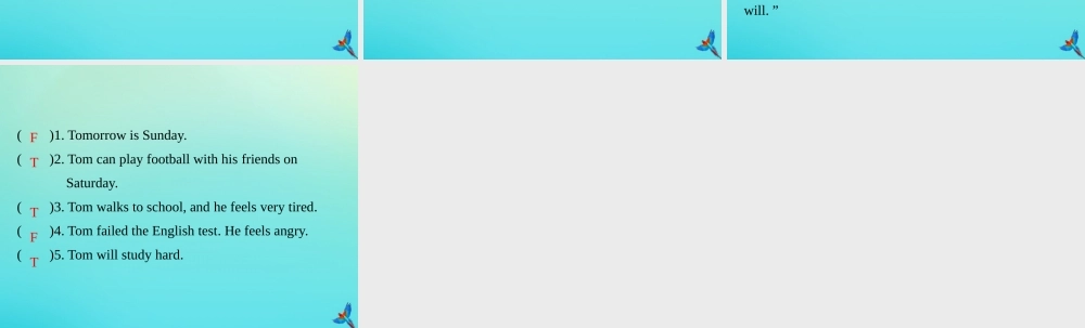 六年级英语上册 Unit 6 How do you feel Part B周末自主作业练习课件 人教PEP版-人教PEP小学六年级上册英语课件