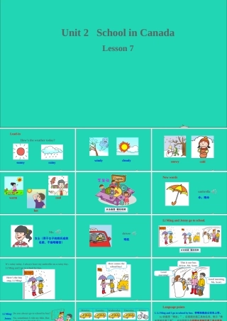 六年级英语上册 Unit 2 School in Canada Lesson 7 On the School Bus课件+素材 冀教版（三起）