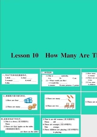 六年级英语上册 Unit 2 School in Canada Lesson 10 How Many Are There作业课件 冀教版（三起）-冀教版小学六年级上册英语课件