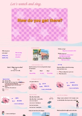 六年级英语上册 Unit 2 Ways to go to school Part A 第1课时上课课件+素材 人教PEP版