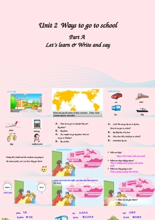 六年级英语上册 Unit 2 Ways to go to school Part A 第2课时上课课件+素材 人教PEP版