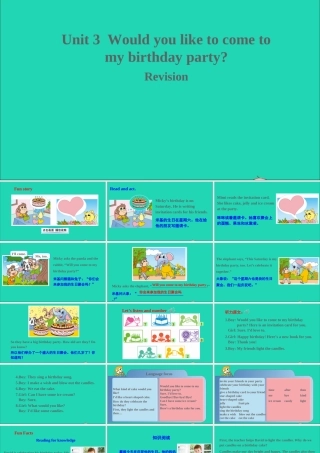 六年级英语上册 Unit 3 Would you like to come to my birthday party Revision课件+素材 人教精通版（三起）