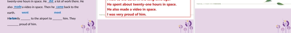 六年级英语下册 Module 7 Unit 1 He spend about twenty-one hours in space课件 外研版（三起）-外研版小学六年级下册英语课件