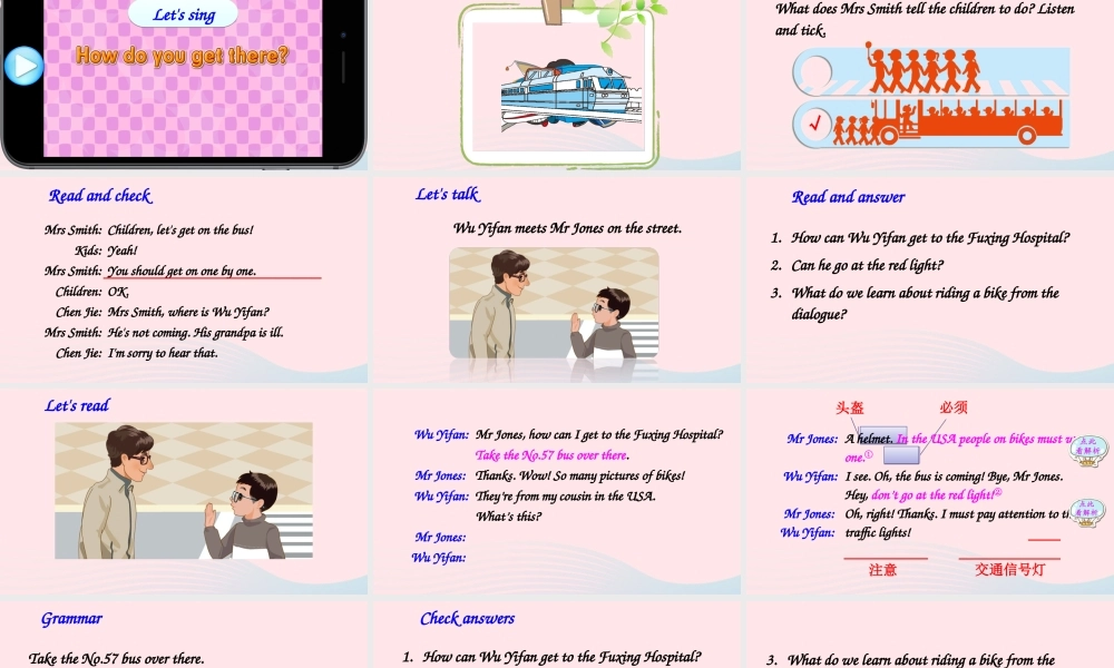 六年级英语上册 Unit 2 Ways to go to school Part B 第2课时备用课件+素材 人教PEP版